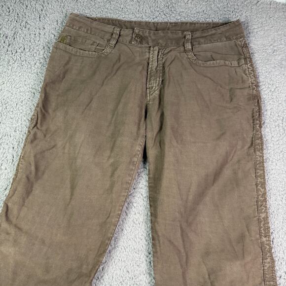 Kenzo Homme Pants Mens 34x34 Brown Linen Blend Relaxed Straight Chino - Picture 5 of 16